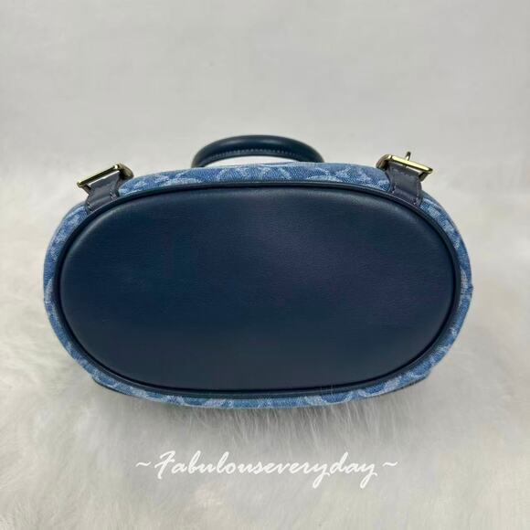 Coach Hadley Backpack In Signature Denim Gold/Indigo CDB95 NWT - Picture 8 of 10